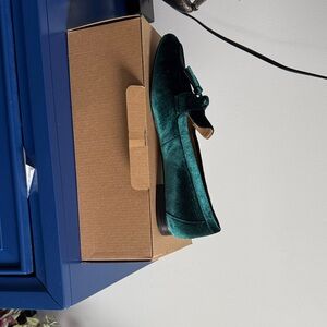 J. Crew Green Velvet Loafers
